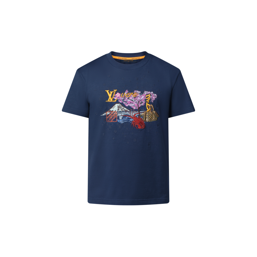 Louis Vuitton ロゴプリント Tシャツ 青　no22 louis-vuitton--